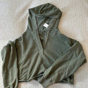 AE Aerie Women's Cropped Hoodie Green Size S Tags On